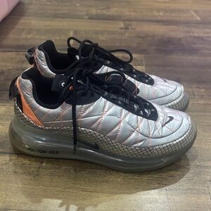 Silver and Black Quilted Sneakers nike airmax